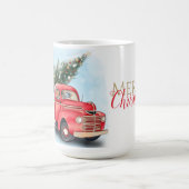 Vintager Truck Weihnachtsbaum Kaffeetasse (Mittel)