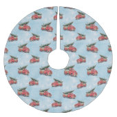 Vintager Truck Weihnachtsbaum Polyester Weihnachtsbaumdecke (Vorderseite)