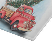 Vintager Truck Weihnachtsbaum Schneidebrett (Ecke)