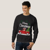 Vintager Truck Weihnachtsbaum Sweatshirt (Vorne ganz)