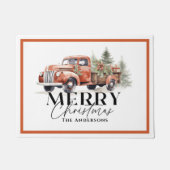 Vintager Truck Weihnachtsbaum Urlaub Fußmatte (Vorderseite)