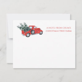 Vintager Truck Weihnachtsbaumhof Mitteilungskarte