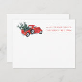 Vintager Truck Weihnachtsbaumhof Mitteilungskarte (Vorne/Hinten)