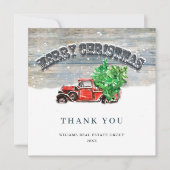 Vintager Trucker Urlaub Weihnachten im Unternehmen Dankeskarte (Vorderseite)