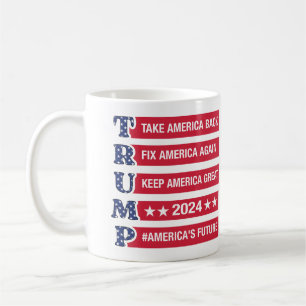 Vintager Trump 2024 Rettete Amerika für Trump 2024 Kaffeetasse