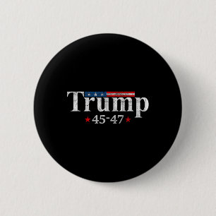 Vintager Trump 2024: USA Flag 45-47 Trump Button
