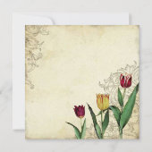 Vintager Tulpe-Engels-Flügel-Strudel-Tee rot Einladung (Rückseite)