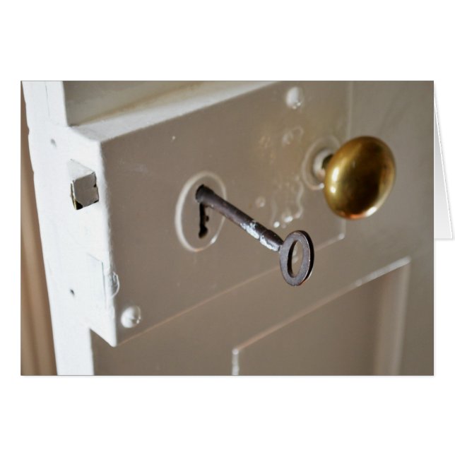 Vintager Tür-Verschluss und Schlüssel (Vorderseite (Horizontal))