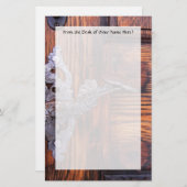 Vintager Türgriff, echtes Anwesen aus altem Holz Briefpapier (Vorne/Hinten)