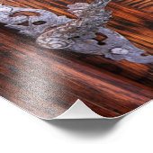 Vintager Türgriff, echtes Anwesen aus altem Holz Fotodruck (Ecke)