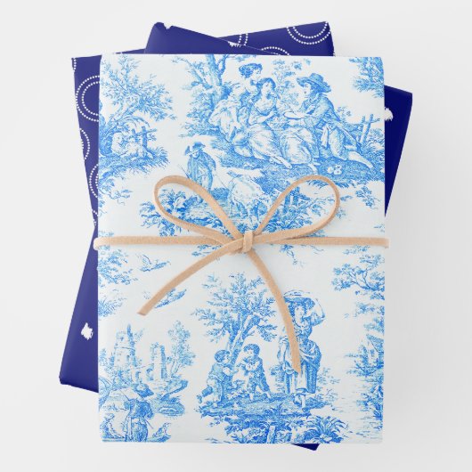 Vintager türkisblauer Joule Geschenkpapier Set (Beispiel)