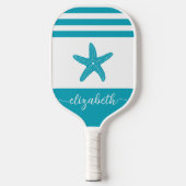 Vintager türkisblauer Strandstar Pickleball Schläger (Vorderseite)