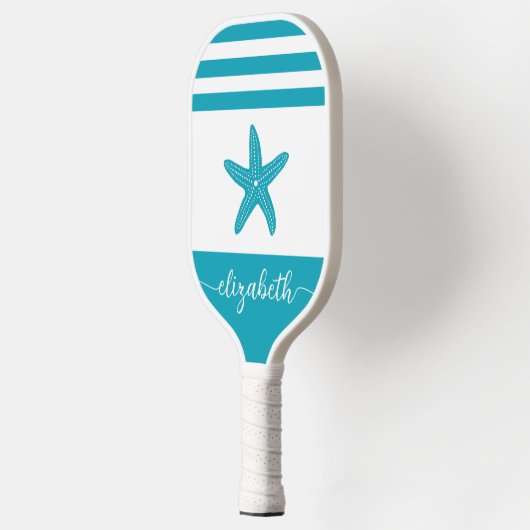 Vintager türkisblauer Strandstar Pickleball Schläger (Links)