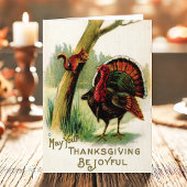 Vintager türkischer Eichhörnchen-Erntedank Feiertagskarte