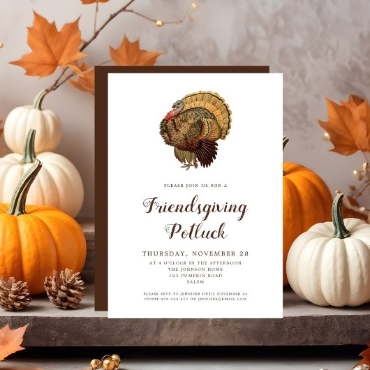 Vintager türkischer Erntedank Potluck Einladung