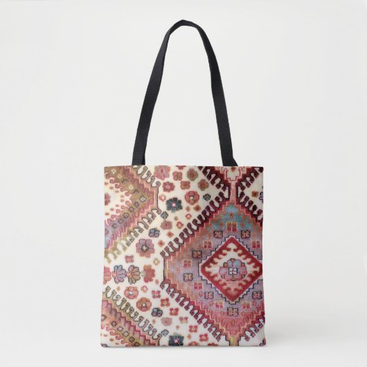 Vintager türkischer Rug Tote Beutel Tasche (Vorderseite)