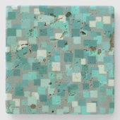 Vintager türkisfarbener Untersetzer (Vorderseite)