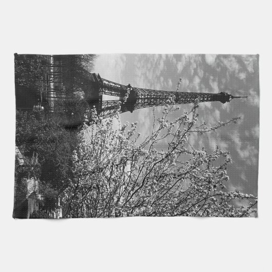 Vintager Turm Frankreichs Paris Eiffel Geschirrtuch (Horizontal)
