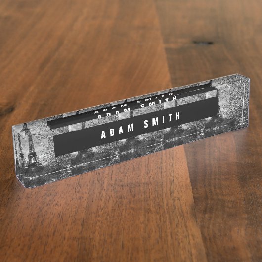 Vintager Turm Frankreichs Paris Eiffel Namensplakette (Seite)