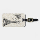 Vintager Turm-Gepäckumbau Paris Frankreich Eiffel Gepäckanhänger (Vorderseite horizontal)