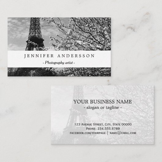 Vintager Turm Paris Eiffel Visitenkarte (Vorne/Hinten)