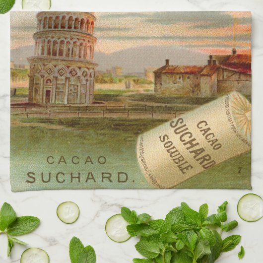 Vintager Turm von Pisa Geschirrtuch (Gefaltet)