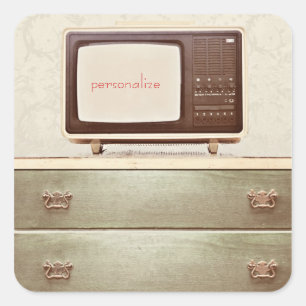 Vintager TV-Star Quadratischer Aufkleber