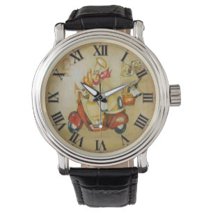Vintager Typ für die Lieferung von Brot auf Motorr Armbanduhr