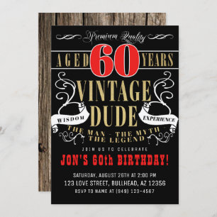 Vintager Typ Man Myth Legend Men's 60. Geburtstag Einladung