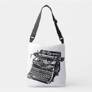 VINTAGER TYPEWRITER TOTE BAG PURT TRAGETASCHEN MIT LANGEN TRÄGERN