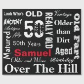 Vintager Typografie-Meilenstein-Geburtstag Geschenkpapier (Flach)