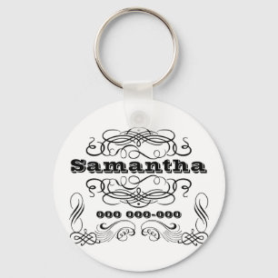 Vintager Typografienamenstrudel Schlüsselanhänger