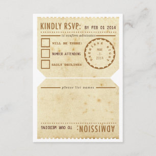 Vintager UAWG-Ticket RSVP Karte