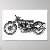 Vintager überragender Motorradstift Zeichnend Poster (Vorne)