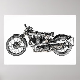 Vintager überragender Motorradstift Zeichnend Poster