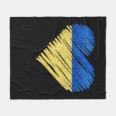 Vintager ukrainischer Flaggenstolz Fleecedecke (Vorderseite (Horizontal))