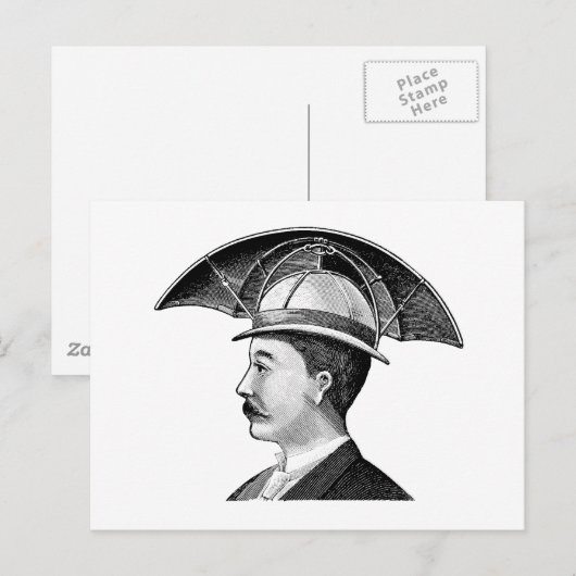 Vintager Umbrella Hat Steampunk Postkarte (Vorne/Hinten)