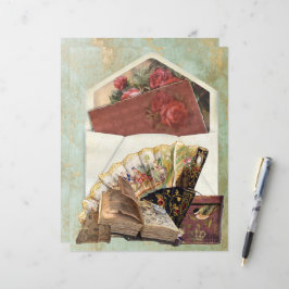 Vintager Umschlag Fan Hat Box Altes Buch einfügen