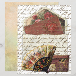 Vintager Umschlag Fan Hat Box Altes Schreiben einf