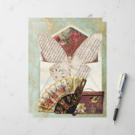 Vintager Umschlag Fan-Hat-Box Schmetterling einfüg