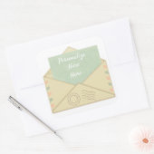 Vintager Umschlag und Ankündigung Quadratischer Aufkleber (Umschlag)