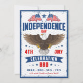 Vintager Unabhängigkeitstag, 4. Juli Party Einladung (Vorderseite)