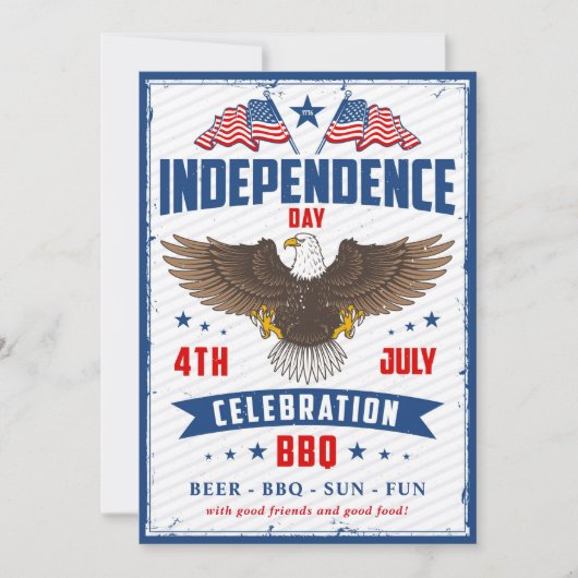 Vintager Unabhängigkeitstag, 4. Juli Party Einladung (Vorderseite)