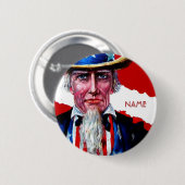 Vintager Uncle Sam Addieren am 4. Juli Button (Vorne & Hinten)