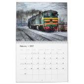 Vintager und moderner Zugkalender Kalender (Feb 2027)