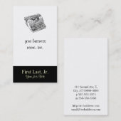 Vintager Underwood beunruhigte Schreibmaschine Visitenkarte (Vorne/Hinten)