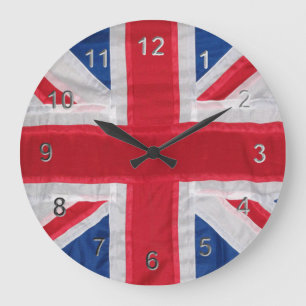 Vintager Union Jack Große Wanduhr