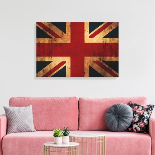 Vintager Union Jack Leinwanddruck (Insitu (Wohnzimmer))