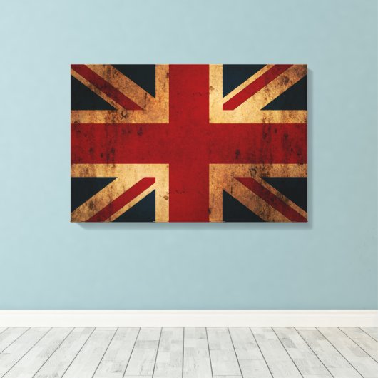 Vintager Union Jack Leinwanddruck (Insitu (Holzboden))