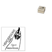 VINTAGER, unkomplizierter Hennenlandname Gummistempel (Stempel)